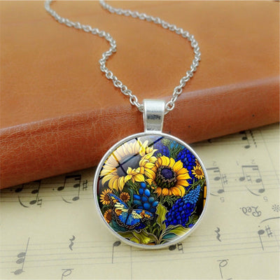 Sunflower Butterfly Necklace