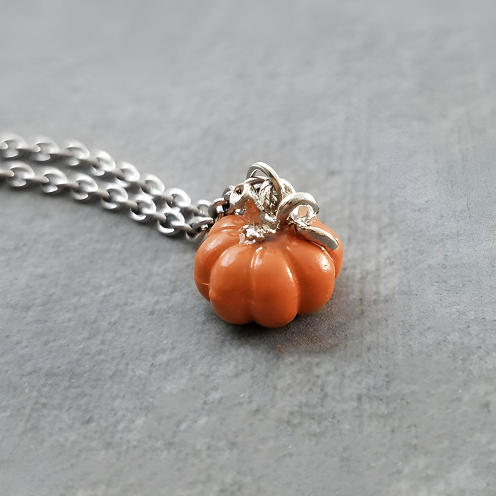 Pumpkin Necklace Orange Pumpkin Necklace
