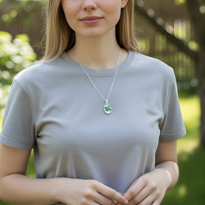 Handmade Fern Leaf Resin Necklace
