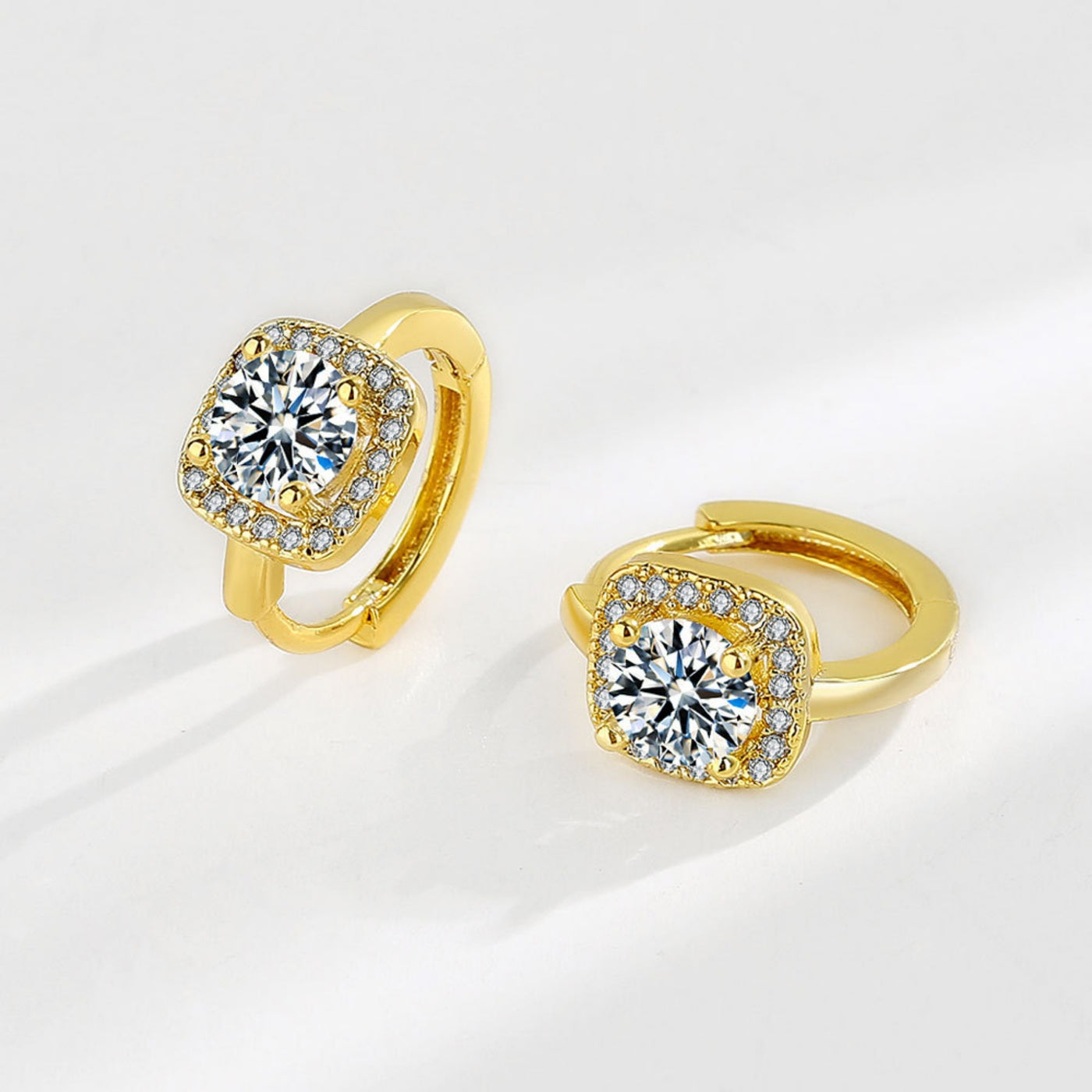 Nadine square earrings | White Gold