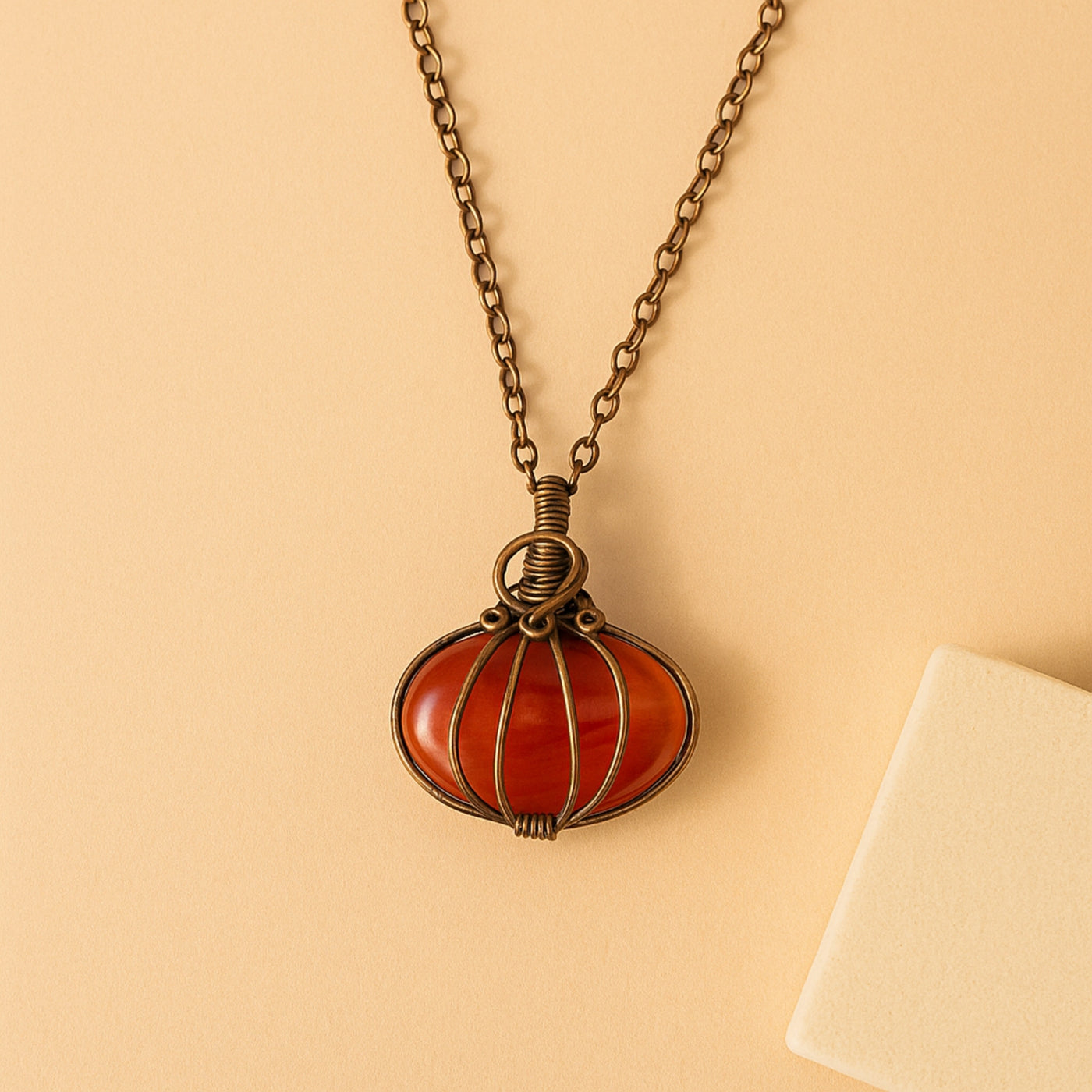 Abalone Shell Pumpkin Necklace