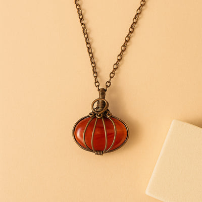 Abalone Shell Pumpkin Necklace