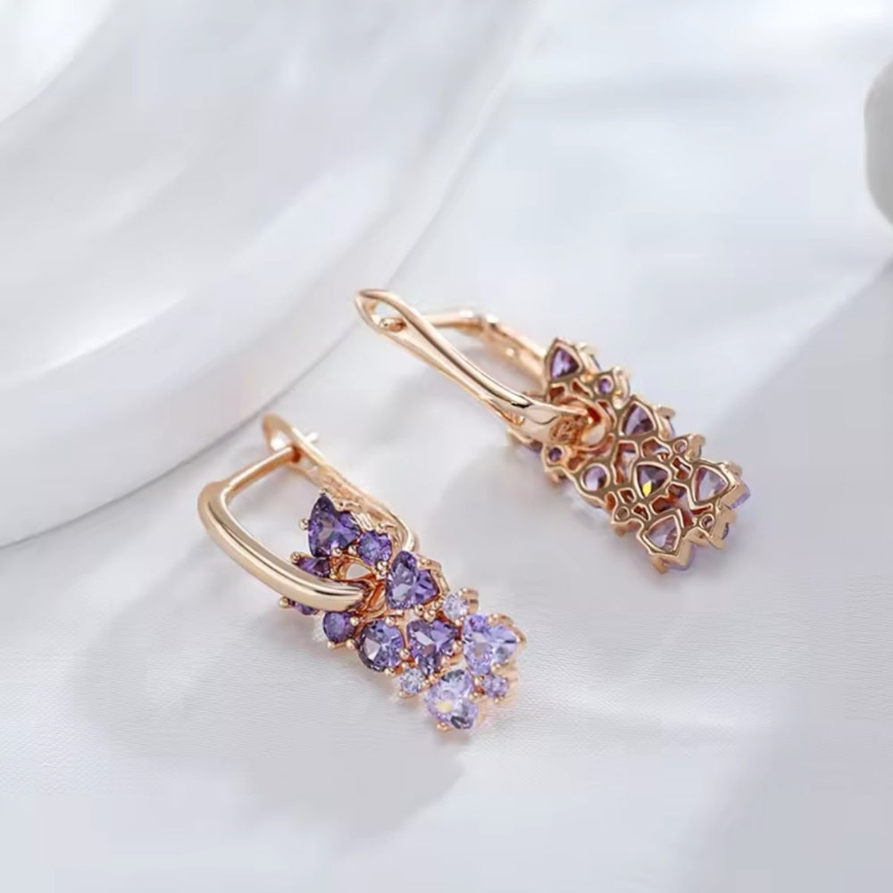 Pearl | Earrings with Lilac Stones