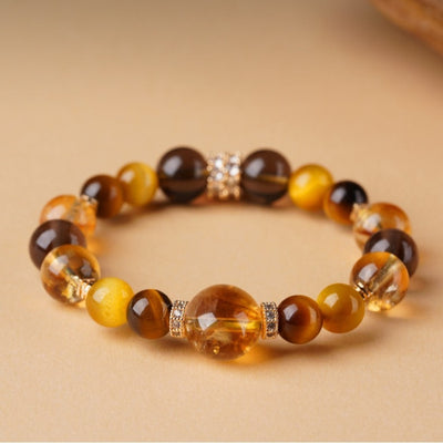 Autumn Resin Leaf Beaded Bracelet
