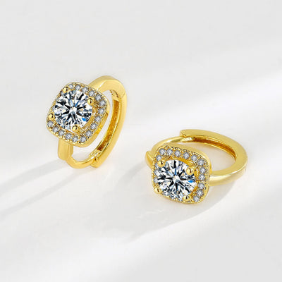 Nadine Square Earrings | White Gold