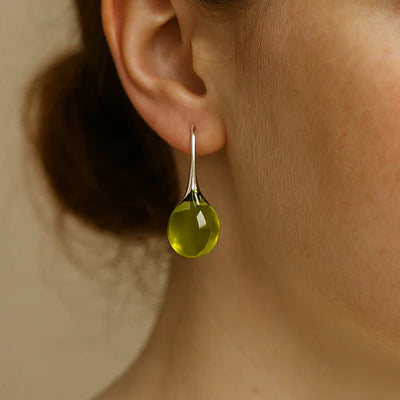 Chic - Vintage Olive Crystal Earrings