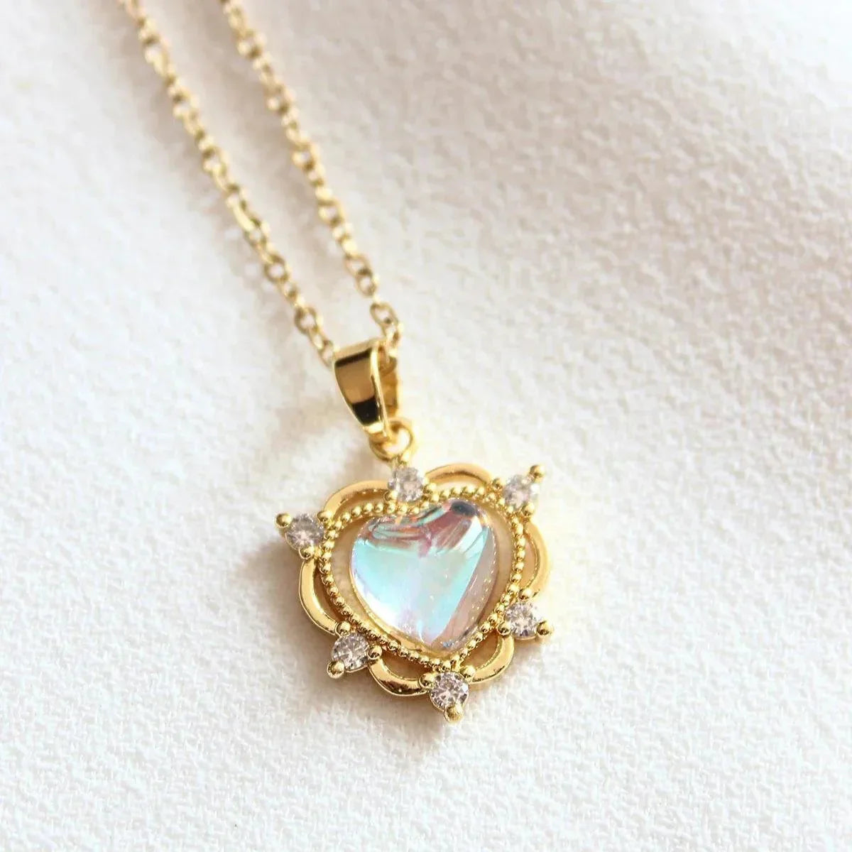 Moonstone Necklace - Heart Shape