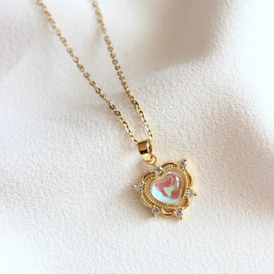 Moonstone Necklace - Heart Shape