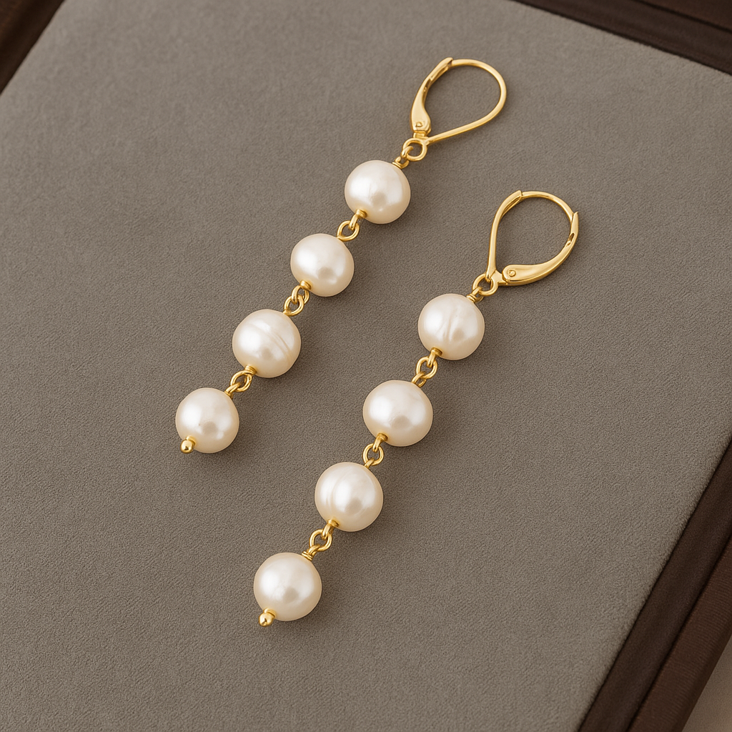 Shell | Pendant Earrings with Pearl