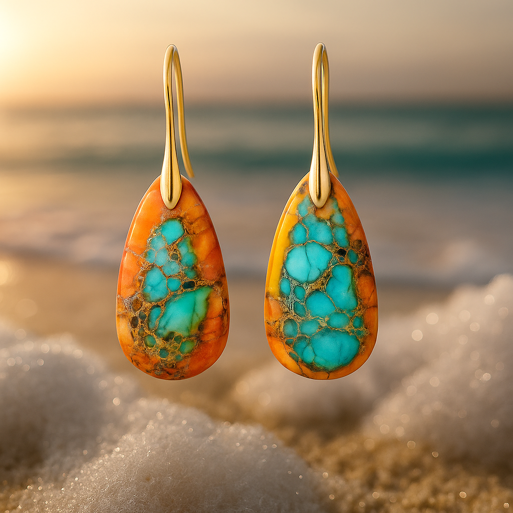 Solenea – Turquoise Flame Earrings
