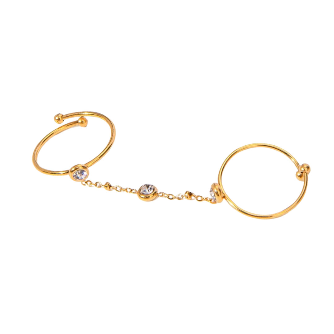 Gold Nova Chain Ring