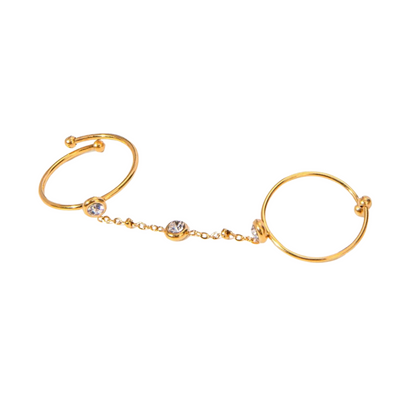 Gold Nova Chain Ring