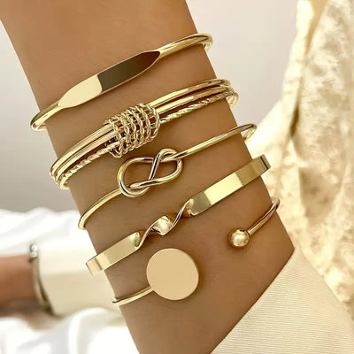 Elegant Golden Bracelet Set