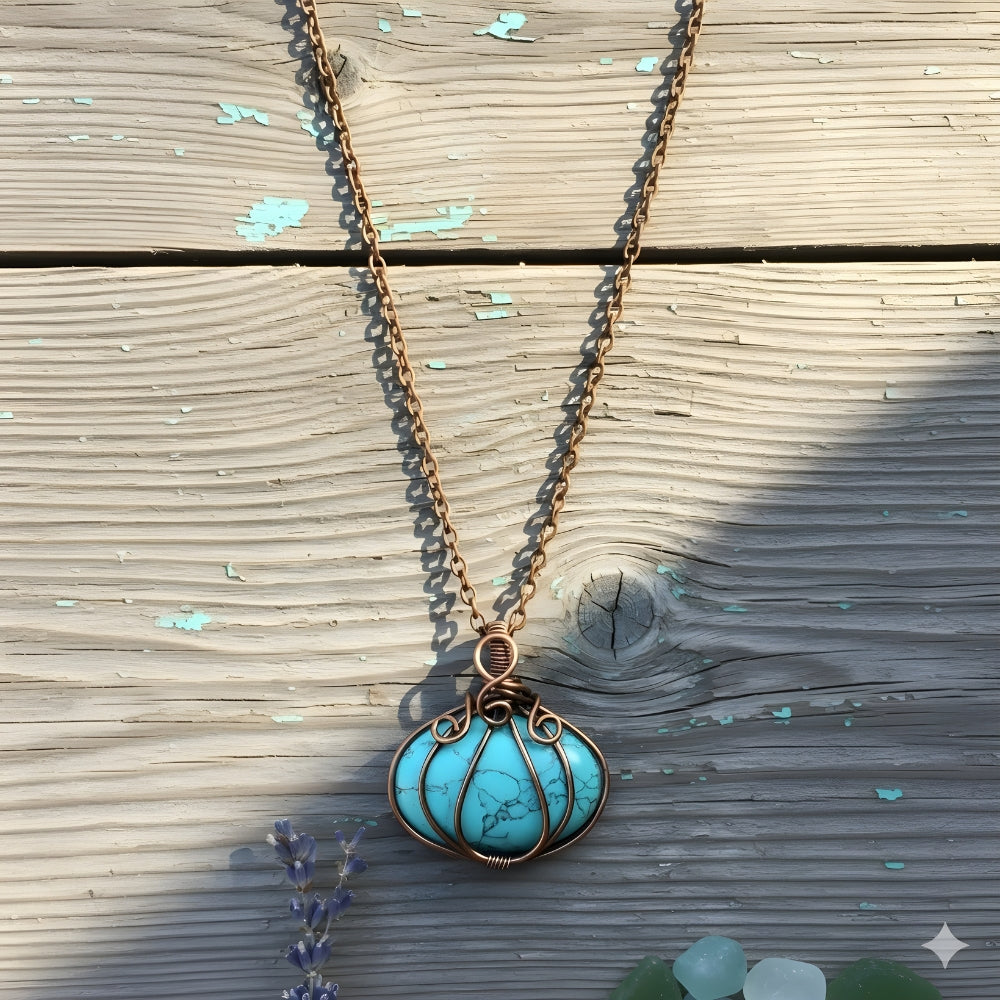 Antique Mermaid – Golden necklace with handmade pendant