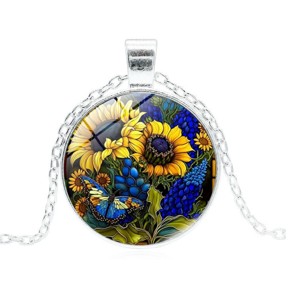 Sunflower Butterfly Necklace