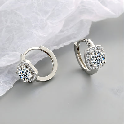 Nadine square earrings | White Gold