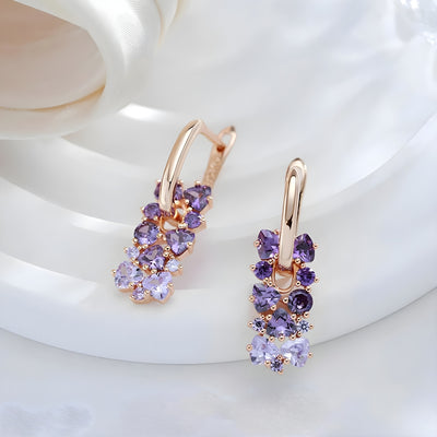 Pearl | Earrings with Lilac Stones