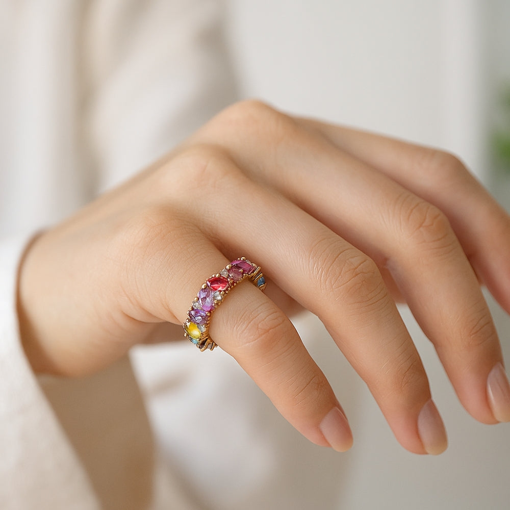 Vintage Multicolor Zirconia Ring