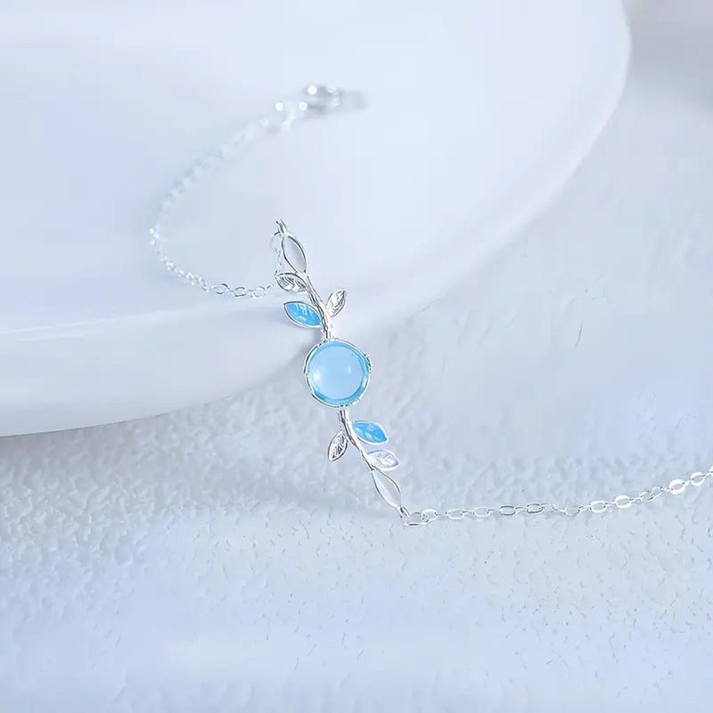 Sterling Blue Leaf Bracelet