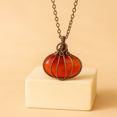 Abalone Shell Pumpkin Necklace