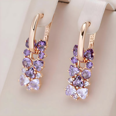 Pearl | Earrings with Lilac Stones