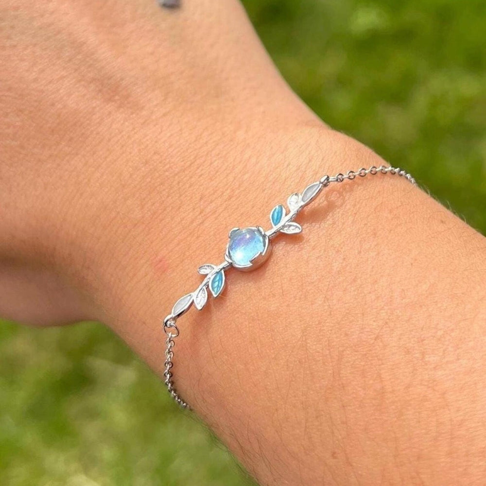 Sterling Blue Leaf Bracelet