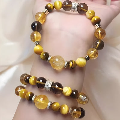 Autumn Resin Leaf Beaded Bracelet