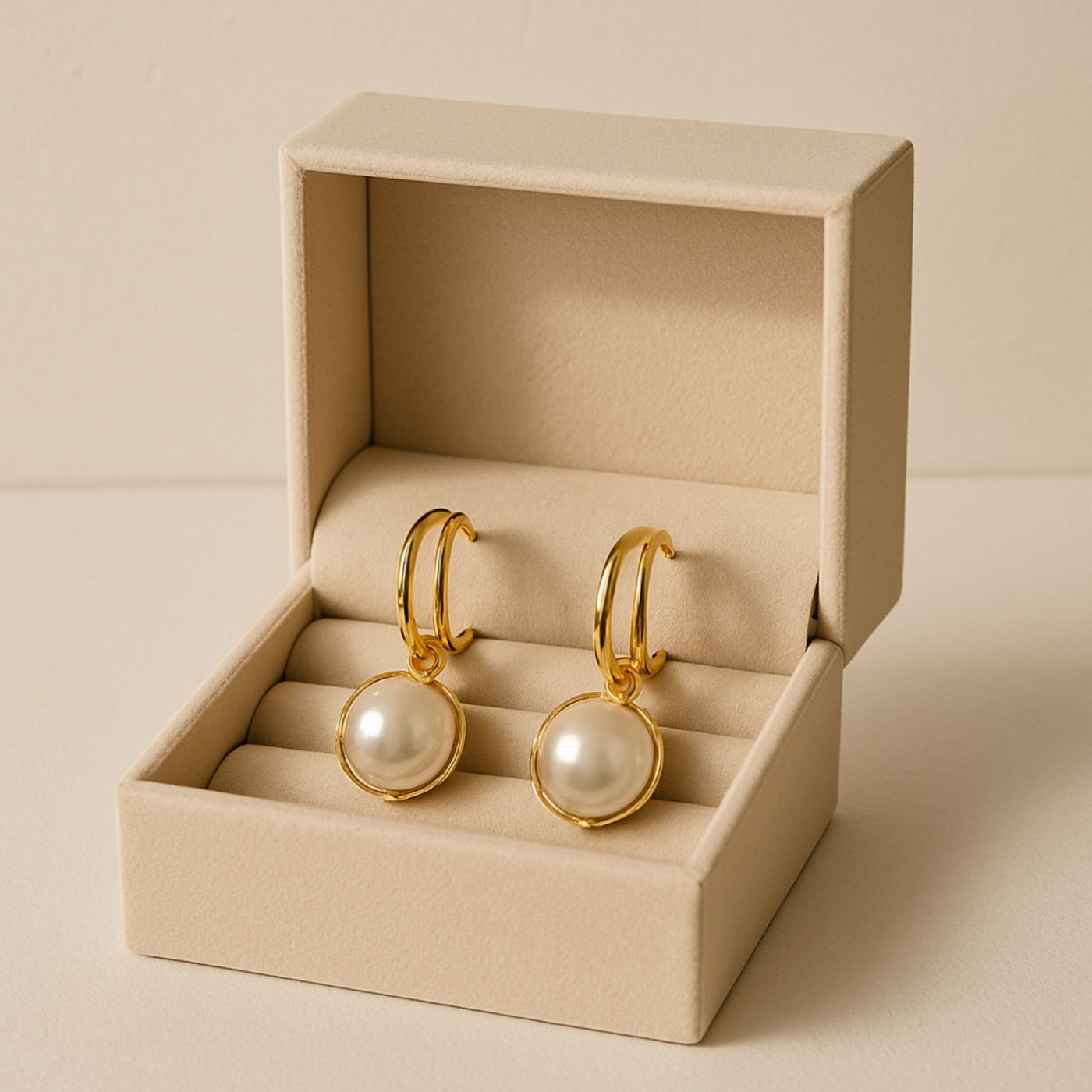 Elegant Gold Pearl Earrings