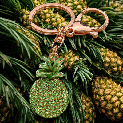 Green Pineapple Crystal Bag Charm