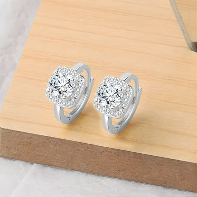 Nadine square earrings | White Gold