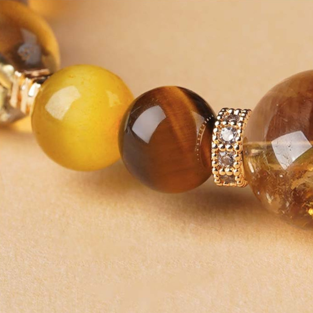 Autumn Resin Leaf Beaded Bracelet