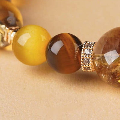 Autumn Resin Leaf Beaded Bracelet