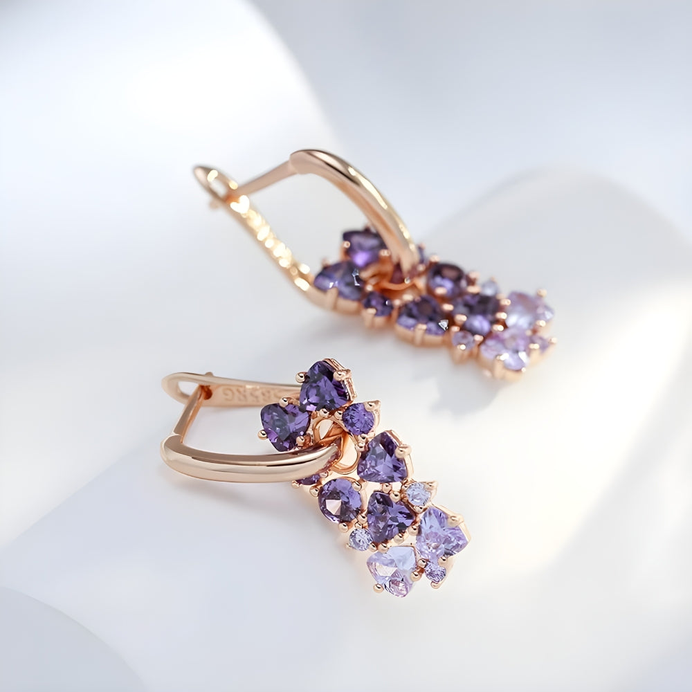 Pearl | Earrings with Lilac Stones