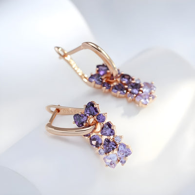 Pearl | Earrings with Lilac Stones