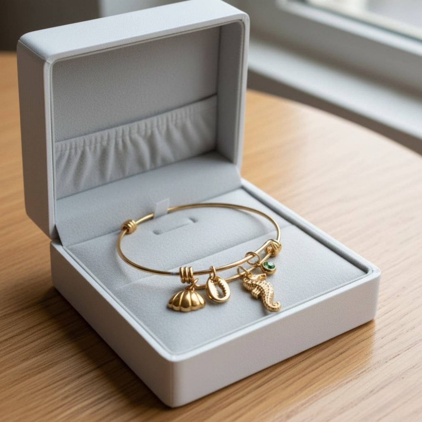 Gold Autumn Theme Charm Bangle