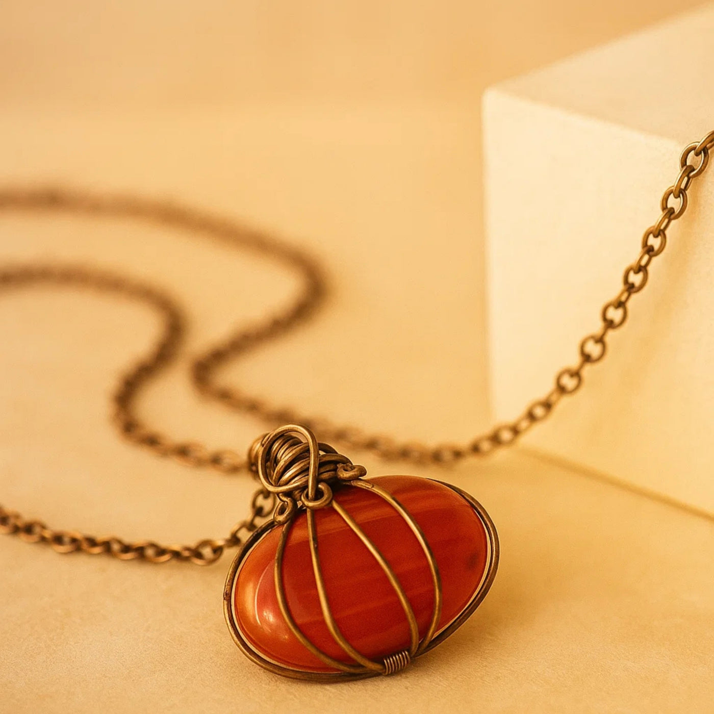 Abalone Shell Pumpkin Necklace