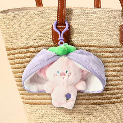 Mini Furry Zipper Pouch Bag Charm