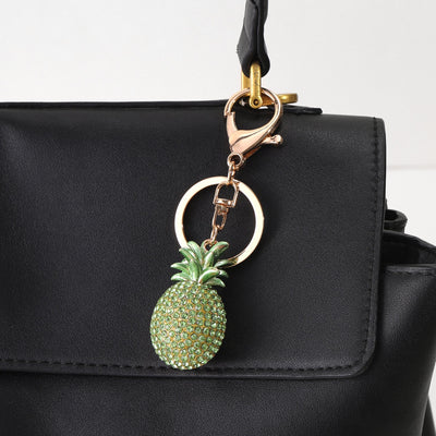 Green Pineapple Crystal Bag Charm
