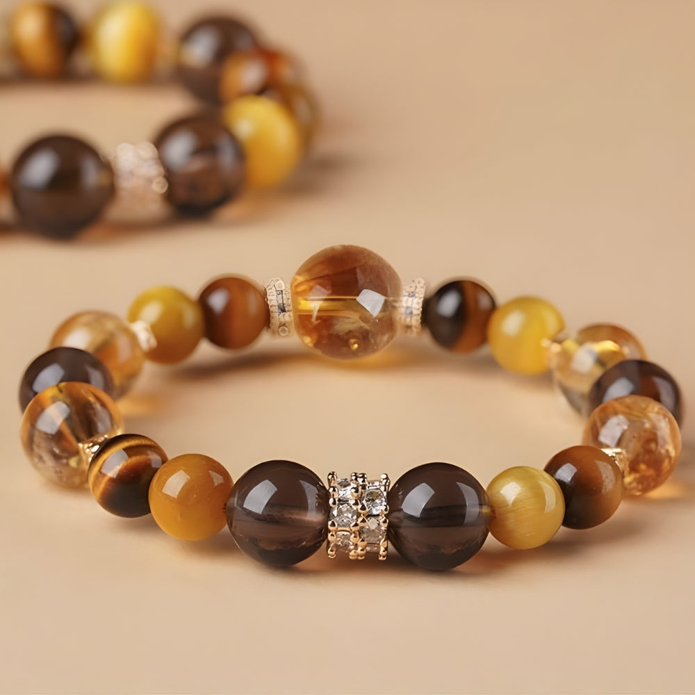 Autumn Resin Leaf Beaded Bracelet