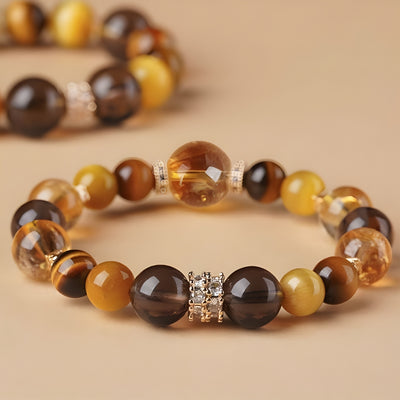 Autumn Resin Leaf Beaded Bracelet
