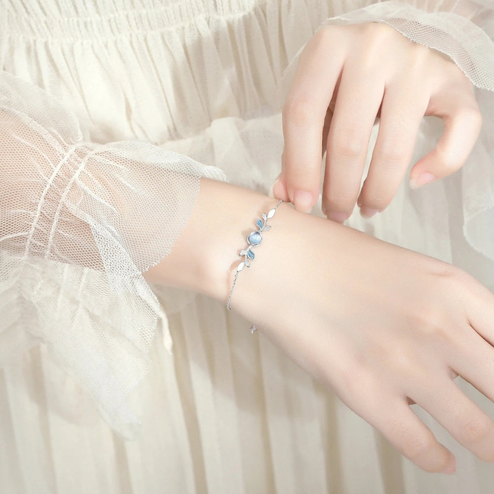 Sterling Blue Leaf Bracelet