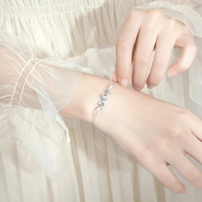 Sterling Blue Leaf Bracelet