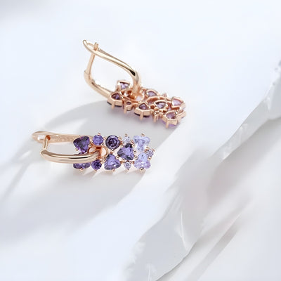 Pearl | Earrings with Lilac Stones