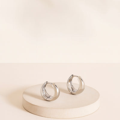 Valentina Silver Hoop Earrings