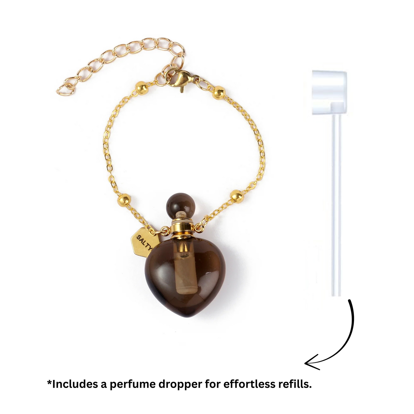 Smoky Quartz Perfume Bottle Charm