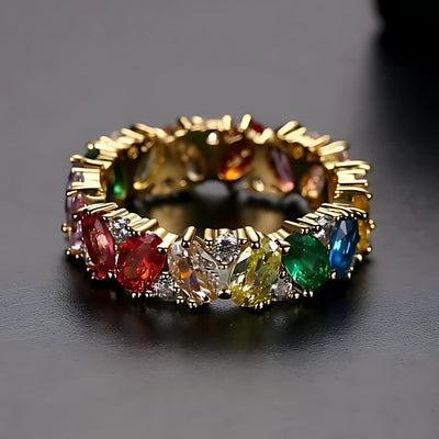 Vintage Multicolor Zirconia Ring
