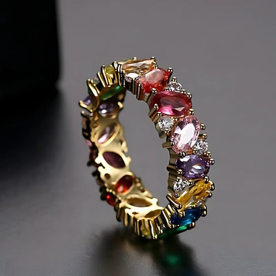 Vintage Multicolor Zirconia Ring