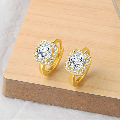 Nadine square earrings | White Gold