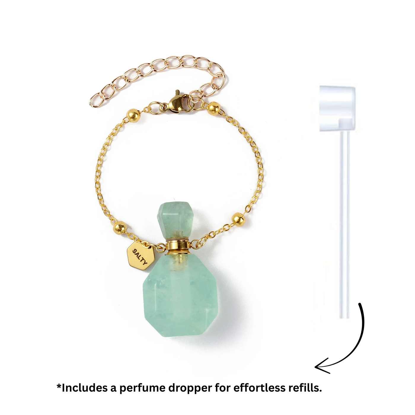 Prasiolite Perfume Bottle Charm