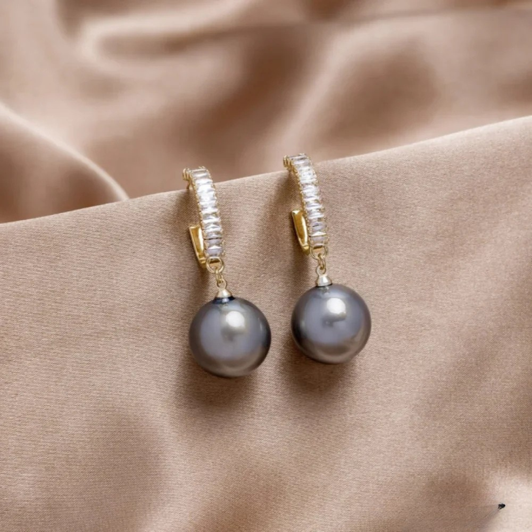 Elegant Pearl and Zirconia Earrings